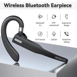 YYK525 Wireless Bluetooth-compatible Earphone Handsfree Business Headset Mini Earbuds Built-in Mic for Car Driving
