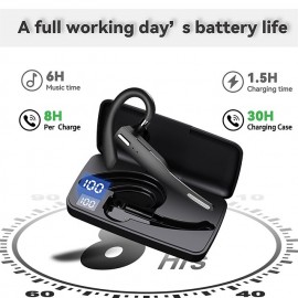 YYK525 Wireless Bluetooth-compatible Earphone Handsfree Business Headset Mini Earbuds Built-in Mic for Car Driving
