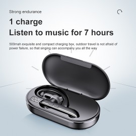 YYK525 Wireless Bluetooth-compatible Earphone Handsfree Business Headset Mini Earbuds Built-in Mic for Car Driving
