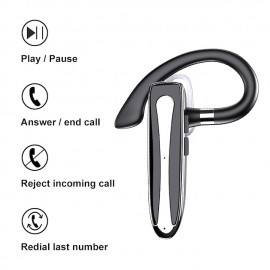 YYK525 Wireless Bluetooth-compatible Earphone Handsfree Business Headset Mini Earbuds Built-in Mic for Car Driving
