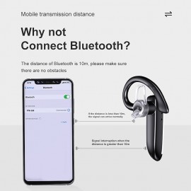 YYK525 Wireless Bluetooth-compatible Earphone Handsfree Business Headset Mini Earbuds Built-in Mic for Car Driving
