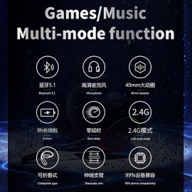 L800 2.4G Over-ear Headphone Over Ear Bluetooth 5.1 Noise cancellation Stereo Surround sound for Apple Samsung Huawei Xiaomi MI  Everyday Use Traveling Mobile Phone PC Computer Gaming
