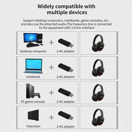 L800 2.4G Over-ear Headphone Over Ear Bluetooth 5.1 Noise cancellation Stereo Surround sound for Apple Samsung Huawei Xiaomi MI  Everyday Use Traveling Mobile Phone PC Computer Gaming
