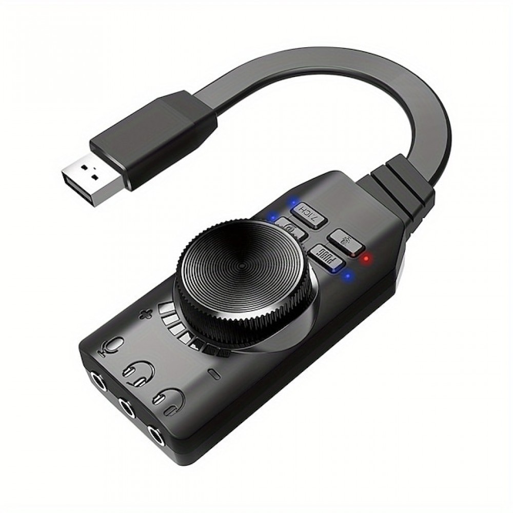 7.1 Channel External USB Computer Game Audio Card For Gaming External USB 3.5mm Adapter Audio Card Plug And Play PC Laptop
7.1 Channel External USB Computer Game Audio Card For Gaming External USB 3.5mm Adapter Audio Card Plug And Play PC Laptop